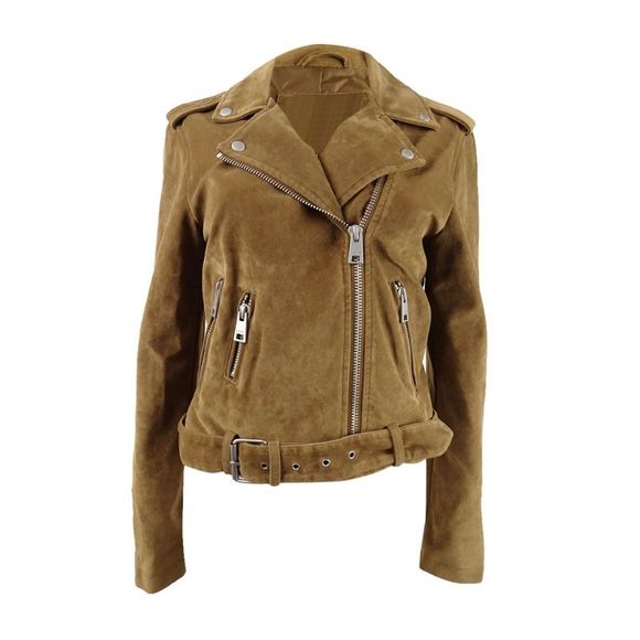 Levi's Women's Belted Faux Suede Moto Jacket - Cognac - Picture 2 of 4